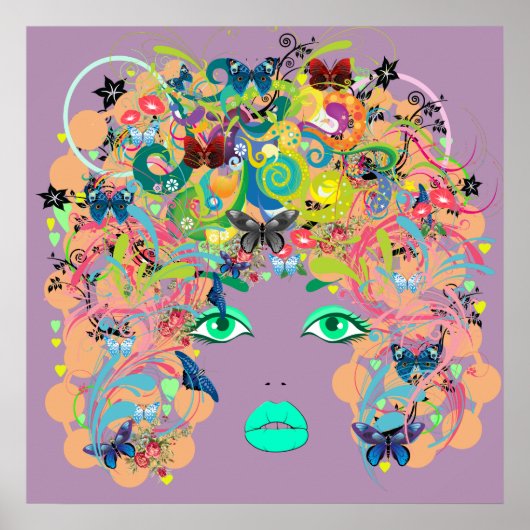 Abstracte dame poster (Voorkant)