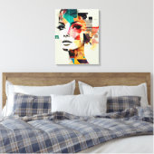 Abstracte dameskunst canvas afdruk (Insitu (Slaapkamer))