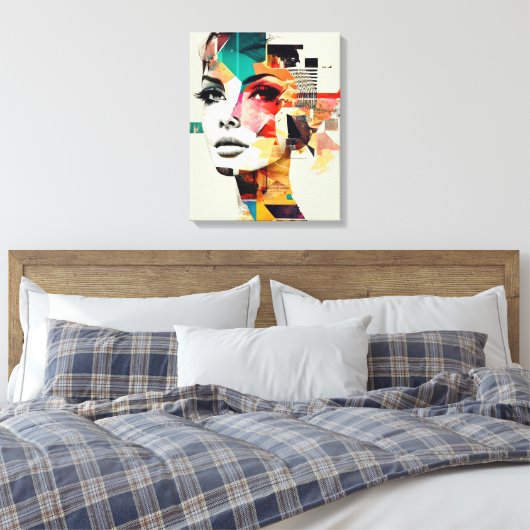 Abstracte dameskunst canvas afdruk (Insitu (Slaapkamer))
