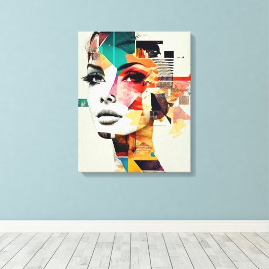 Abstracte dameskunst canvas afdruk (Insitu (Houten vloer))