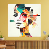 Abstracte dameskunst canvas afdruk (Insitu (Woonkamer))