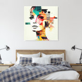 Abstracte dameskunst canvas afdruk (Insitu (Slaapkamer))