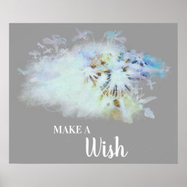 *~* Abstracte DANDELION maakt een Wish Floral Post Poster