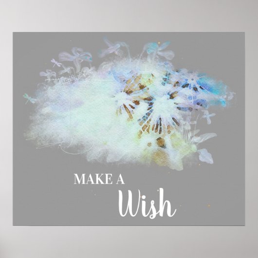 *~* Abstracte DANDELION maakt een Wish Floral Post Poster (Voorkant)