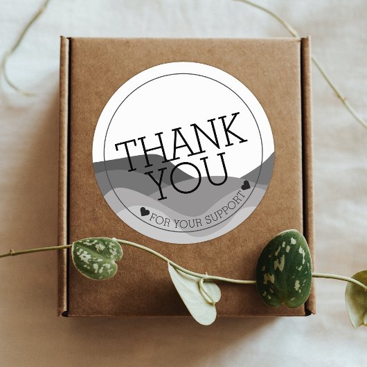 Abstracte dank voor de klassieke ronde sticker