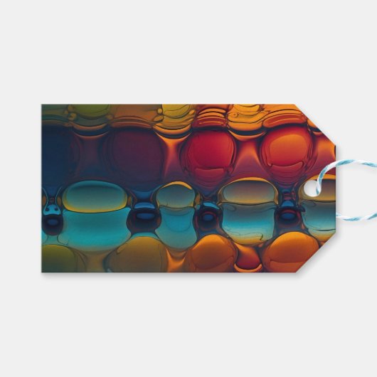 Abstracte dans van water en olie cadeaulabel (Voorkant (Horizontaal))