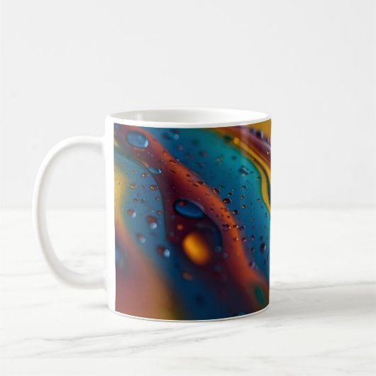 Abstracte dans van water en olie koffiemok (Links)
