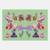 Abstracte dansdames dansen muziek Collage art Inpakpapier Vel (Voorkant 2)