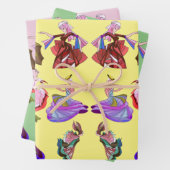 Abstracte dansdames dansen muziek Collage art Inpakpapier Vel (In situ)