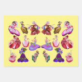 Abstracte dansdames dansen muziek Collage art Inpakpapier Vel (Voorkant)