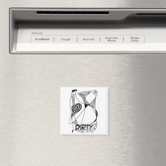 abstracte Dansende Hen-wasmachine status Magnet (Insitu (Vaatwasser))