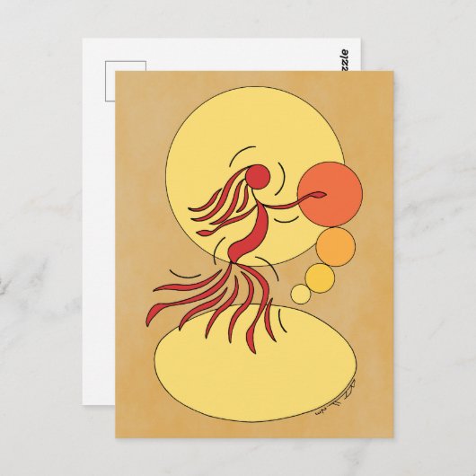 Abstracte danser briefkaart (Voorkant / Achterkant)