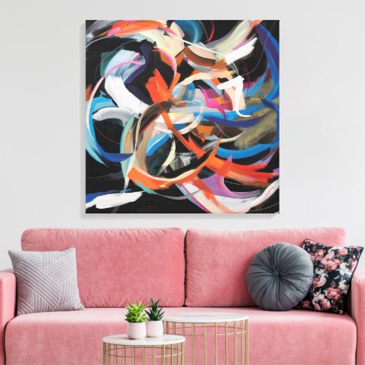 Abstracte danser in dynamische beweging canvas afdruk (Insitu (Woonkamer))