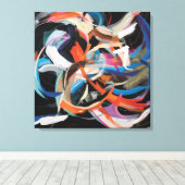 Abstracte danser in dynamische beweging canvas afdruk (Insitu (Houten vloer))