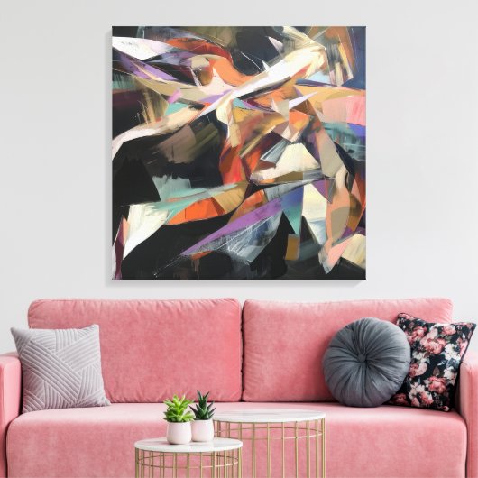 Abstracte danser in dynamische beweging canvas afdruk (Insitu (Woonkamer))