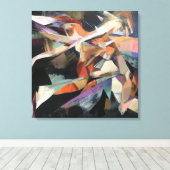 Abstracte danser in dynamische beweging canvas afdruk (Insitu (Houten vloer))