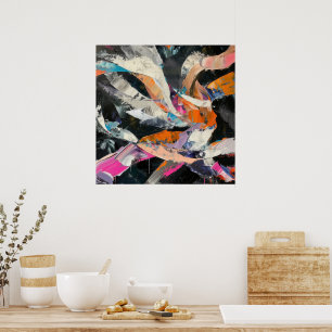 Abstracte danser in dynamische beweging poster