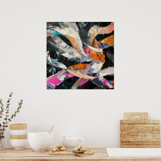 Abstracte danser in dynamische beweging poster (Keuken)