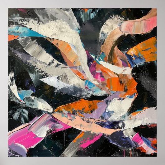 Abstracte danser in dynamische beweging poster (Voorkant)