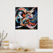 Abstracte danser in dynamische beweging poster (Keuken)