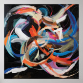 Abstracte danser in dynamische beweging poster (Voorkant)