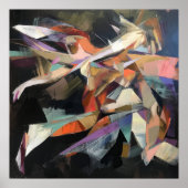 Abstracte danser in dynamische beweging poster (Voorkant)