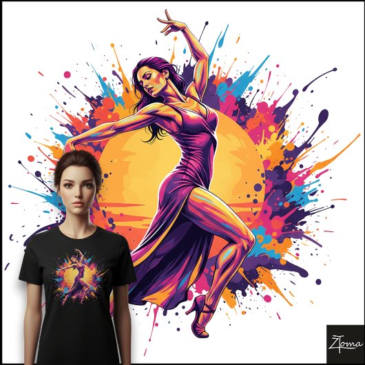 Abstracte danser Neon jurk Dynamische spatten