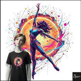 Abstracte Danser Neon Lijnen Dynamische Kunst Tri-Blend Shirt