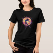 Abstracte Danser Neon Lijnen Dynamische Kunst Tri-Blend Shirt (Voorkant)