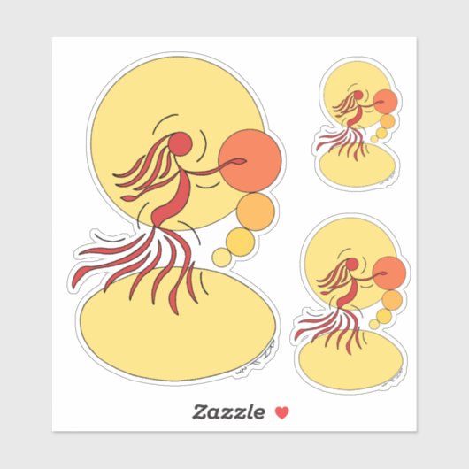 Abstracte danser sticker (Vel)