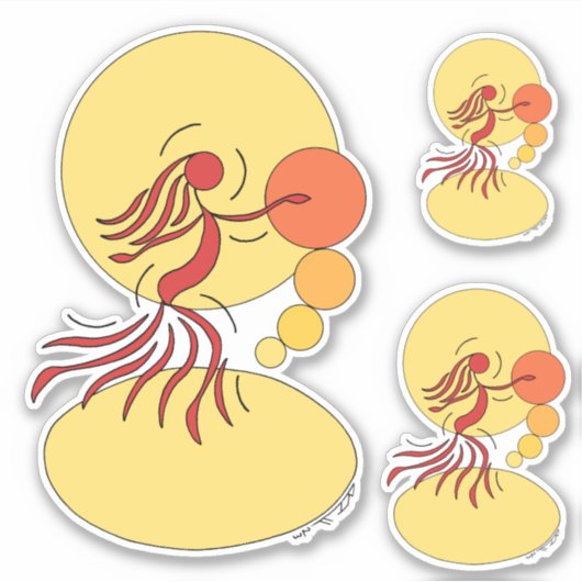 Abstracte danser sticker (Voorkant)