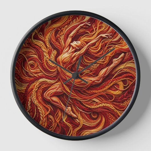 Abstracte danser Vuurrode draad Kunstklokken (Voorkant)