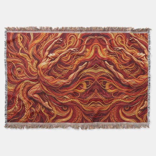 Abstracte danser Vuurrode draaddekens Deken (Voorkant)