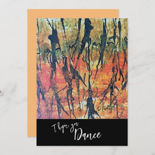 Abstracte danserekaart bedankkaart (Voorkant / Achterkant)