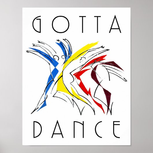 Abstracte dansers dansen - Kunstwerk voor danslief Poster (Voorkant)