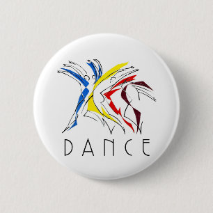 Abstracte dansers dansen - Kunstwerk voor danslief Ronde Button 5,7 Cm
