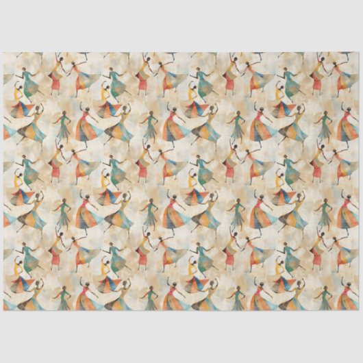 Abstracte dansers tissuepapier (Voorkant)