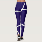 Abstracte Dark Blue White Minimalism Leggings (Achterkant)