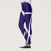 Abstracte Dark Blue White Minimalism Leggings (Links)