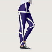 Abstracte Dark Blue White Minimalism Leggings (Rechts)