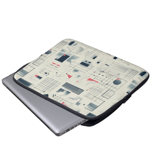 Abstracte Datavisualisatie Laptophoes Laptop Sleeve (Voorkant onderkant)