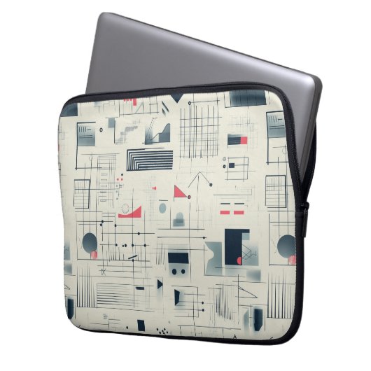 Abstracte Datavisualisatie Laptophoes Laptop Sleeve (Voorkant Links)