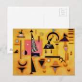 Abstracte decisieve roze geometrische vormen van K Briefkaart (Voorkant / Achterkant)