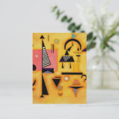 Abstracte decisieve roze geometrische vormen van K Briefkaart (Staand voorkant)