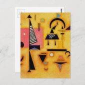 Abstracte decisieve roze geometrische vormen van K Briefkaart (Voorkant / Achterkant)