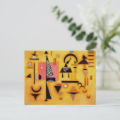 Abstracte decisieve roze geometrische vormen van K Feestdagenkaart (Staand voorkant)