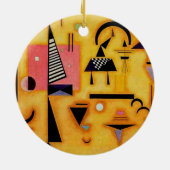 Abstracte decisieve roze geometrische vormen van K Keramisch Ornament (Achterkant)