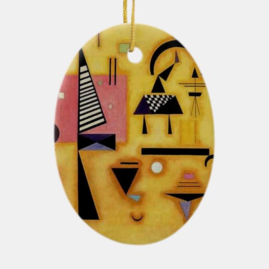 Abstracte decisieve roze geometrische vormen van K Keramisch Ornament (Achterkant)