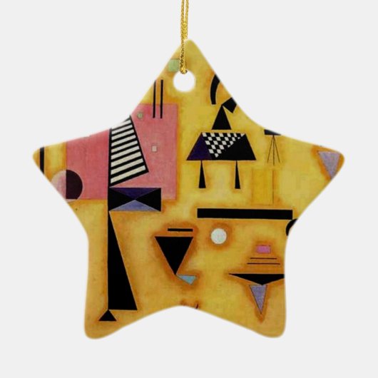 Abstracte decisieve roze geometrische vormen van K Keramisch Ornament (Voorkant)