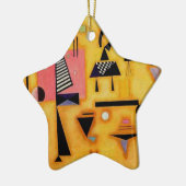 Abstracte decisieve roze geometrische vormen van K Keramisch Ornament (Links)